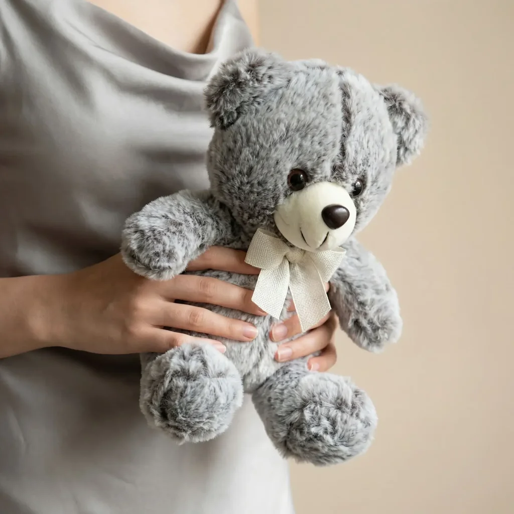 Plyšová hračka "Medvídek Teddy" šedý s mašličkou