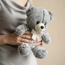Plyšová hračka "Medvídek Teddy" šedý s mašličkou