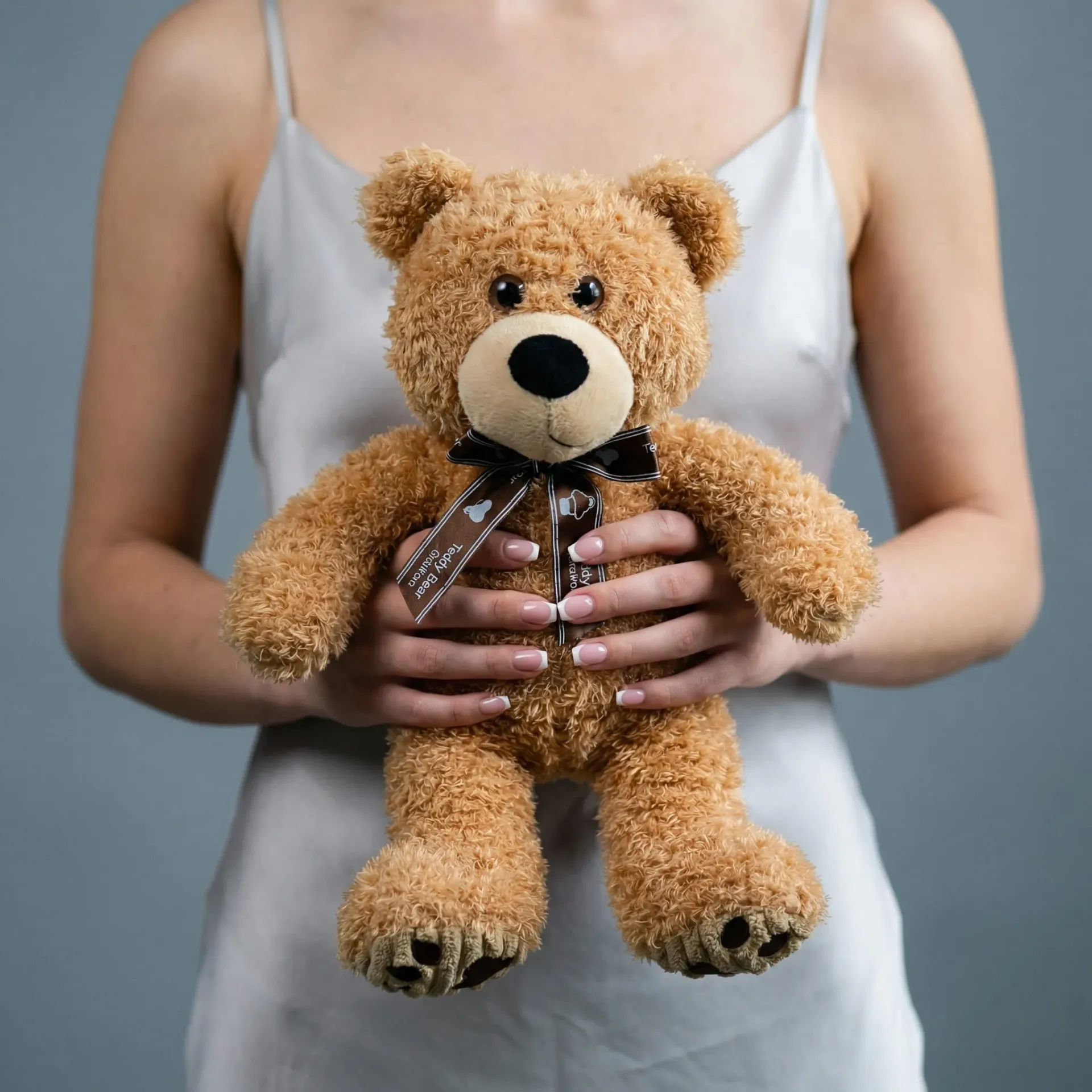 Plyšová hračka "Medvídek Teddy" karamelový s mašlí