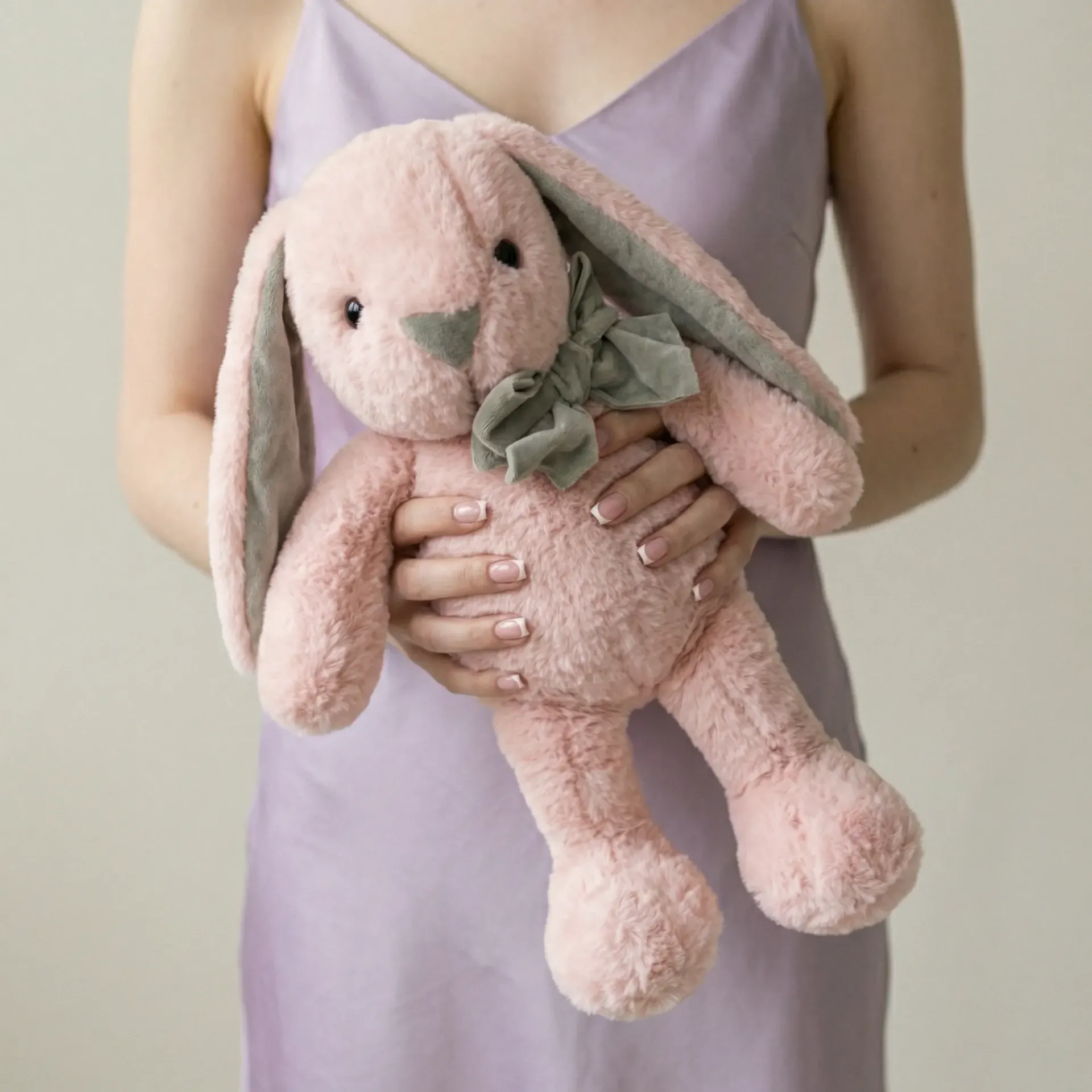 Plush toy "Bunny" pink with bow
