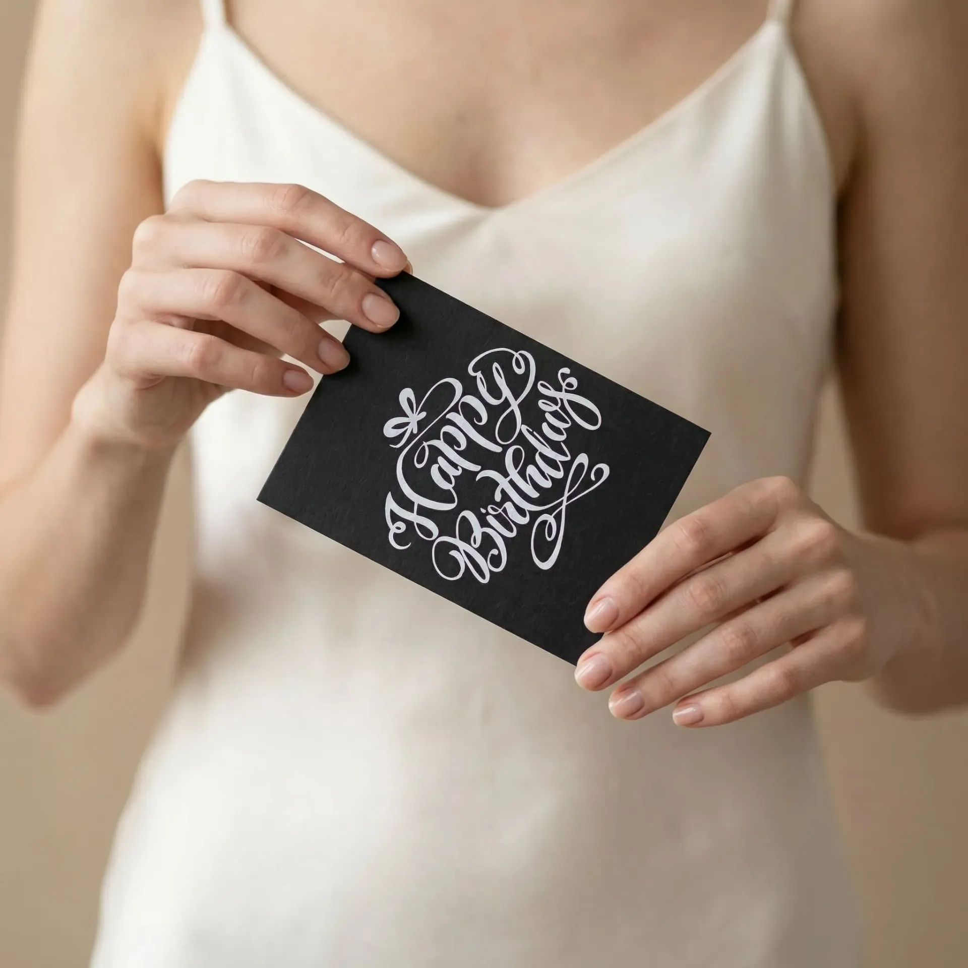 Greeting card "Happy Birthday" black