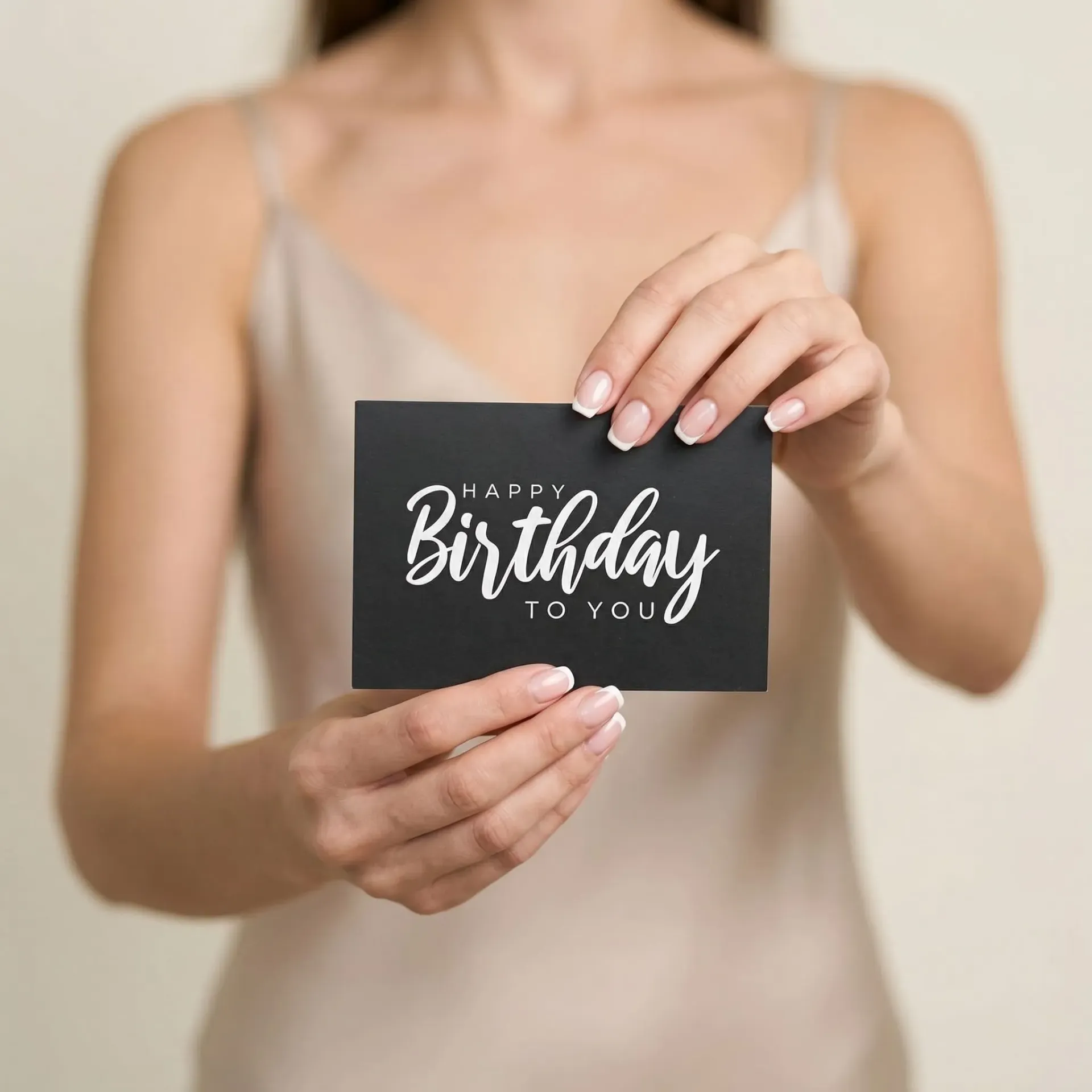 Открытка "Happy Birthday to you" чёрная