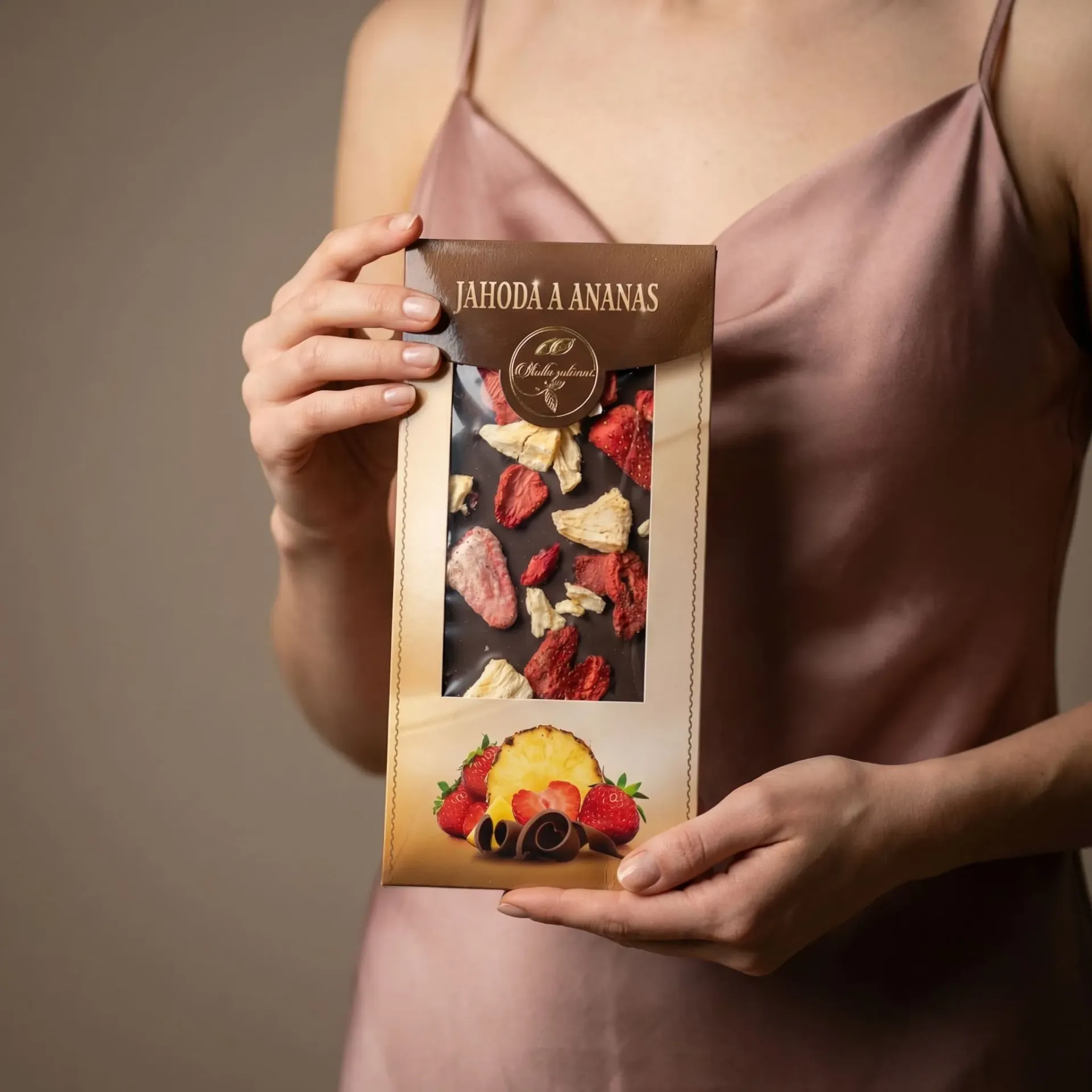 Handmade chocolate with natural toppings